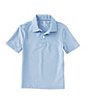 Color:Sky Blue - Image 1 - Little Boys 2T-7 Mini Stripe Synthetic Performance Polo Shirt