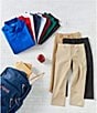 Class Club Little Boys Modern Fit Comfort Stretch Synthetic Pants, Color:Dark Khaki - Image 5