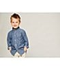 Color:Chino - Image 3 - Little Boys 2T-7 Modern-Fit Flat-Front Stretch Twill Pants