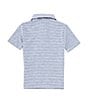 Color:Indigo - Image 2 - Little Boys 2T-7 Short Sleeve Heather Feeder Stripe Synthetic Polo Shirt