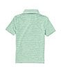 Color:Green - Image 2 - Little Boys 2T-7 Short Sleeve Heather Feeder Stripe Synthetic Polo Shirt