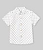Color:White - Image 1 - Little Boys 2T-7 Short Sleeve Leaf Print Woven Shirt