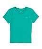 Color:Green - Image 1 - Little Boys 2T-7 Short Sleeve Solid Crew Neck T-Shirt