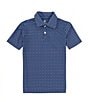 Color:Navy - Image 1 - Little Boys 2T-7 Short Sleeve Synthetic Baseball Bat Print Polo Shirt