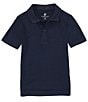 Color:Navy - Image 2 - Little Boys 2T-7 Short-Sleeve Double-Knit Synthetic Performance Polo Shirt