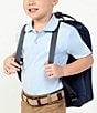 Color:Light Blue - Image 1 - Little Boys 2T-7 Short-Sleeve Double-Knit Synthetic Performance Polo Shirt