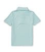 Color:Mint - Image 2 - Little Boys 2T-7 Short Sleeve Synthetic Swordfish Print Polo Shirt