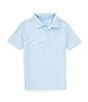 Color:Blue - Image 1 - Little Boys 2T-7 Short Sleeve Turtle Print Synthetic Polo Shirt