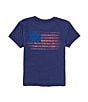 Color:Navy - Image 1 - Little Boys 2T-7 Short Sleeve USA Flag Screen T-Shirt