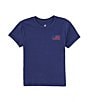 Color:Navy - Image 2 - Little Boys 2T-7 Short Sleeve USA Flag Screen T-Shirt