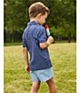 Class Club Little Boys Synthetic Patriotic Pull-On Shorts, Color:Light Blue - Image 4