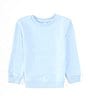 Color:Blue - Image 1 - Little Boys 2T-7 Washed Solid Terry Crew Neck Sweatshirt