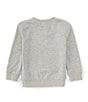 Color:Grey Heather - Image 2 - Little Boys 2T-7 Washed Solid Terry Crew Neck Sweatshirt