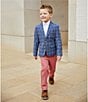 Color:Blue - Image 2 - Little Boys 4T-7 Window Pane Blazer