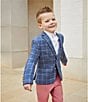 Color:Blue - Image 3 - Little Boys 4T-7 Window Pane Blazer