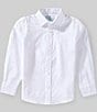 Class Club Little Boys Solid Linen Long Sleeve Button Down Shirt - Image 1