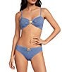 Cleonie Summer Kini Crinkle Gold Shell Solid Detail Swim Top & Queenie Crinkle Gold Shell Solid Hardware Detail Swim Bottom - Image 1