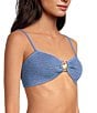 Cleonie Summer Kini Crinkle Gold Shell Solid Detail Swim Top & Queenie Crinkle Gold Shell Solid Hardware Detail Swim Bottom - Image 4