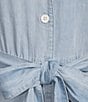 Cloth & Stone Chambray Collared Short Sleeve Belted Midi Shirt Dress, Color:Highland Breeze - Image 3