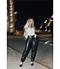 Color:Black - Image 6 - Coated Straight Leg Coordinating Ankle Pants