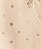 Color:Rosegold Dot - Image 4 - Foil Dotted Femme Henley Blouse