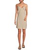 Color:River Rock - Image 1 - Frayed Sleeveless V-Neck Cami Slip Dress