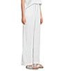 Cloth & Stone Linen Blend High Rise Wide Leg Front Drawstring Stripe Crop Coordinating Pants, Color:Powder Blue - Image 3
