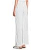 Cloth & Stone Linen Blend High Rise Wide Leg Front Drawstring Stripe Crop Coordinating Pants, Color:Powder Blue - Image 4