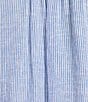 Cloth & Stone Linen Blend Mandarin Collar Short Sleeve Stripe Coordinating Top, Color:Blue Breeze - Image 5