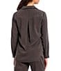 Color:Ash - Image 2 - Long Sleeve Button Front Collared Coordinating Lyocell Shirt