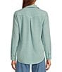 Color:Seaside Mint - Image 2 - Long Sleeve Button Front Collared Coordinating Lyocell Shirt