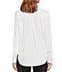 Color:White - Image 2 - Satin Boyfriend Button Down Shirt