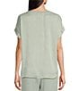 Color:Seaside Mint - Image 2 - Short Sleeve V-Neck Satin Coordinating Tee Shirt