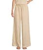 Color:River Rock - Image 1 - Smocked Waist Wide Leg Coordinating Pull-On Pants