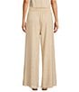 Color:River Rock - Image 2 - Smocked Waist Wide Leg Coordinating Pull-On Pants