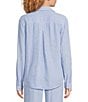 Cloth & Stone Stripe Print Linen Blend Point Collar Long Sleeve Classic Button Down Coordinating Shirt, Color:Blue Breeze - Image 3