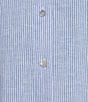 Cloth & Stone Stripe Print Linen Blend Point Collar Long Sleeve Classic Button Down Coordinating Shirt, Color:Blue Breeze - Image 5