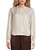 Cloth & Stone Woven Mandarin Collar Long Sleeve Button Down Top, Color:Sunlit Glow - Image 3