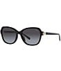 Color:Black - Image 1 - Women's 56mm Cat Eye Sunglasses