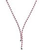 COACH Baguette Tennis Y Necklace, Color:Pink/Silver - Image 1