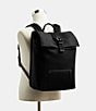 Color:Black - Image 4 - Beck Roll Top Pebble Leather Backpack