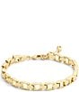 COACH Beveled Signature C Link Line Bracelet, Color:Gold - Image 1