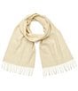 COACH Bias Signature C Wool Fringe Muffler Scarf, Color:Chalk - Image 1