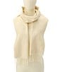 COACH Bias Signature C Wool Fringe Muffler Scarf, Color:Chalk - Image 4