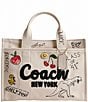 COACH Sketch Print Cargo Tote Bag, Color:Natural Multi - Image 1