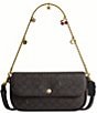 COACH Brook Signature Canvas Flap Charm Chain Shoulder Bag - Image 5