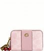 COACH Boxed Essential Small Signature Canvas Zip Cherry Charm Card Case Wallet - Image 1