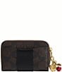 COACH Boxed Essential Small Zip Around Signature Canvas Cherry Heart Charm Card Case Wallet - Image 2