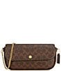 COACH Brook Signature Canvas Flap Chain Shoulder Bag, Color:Maple - Image 1