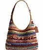 COACH Brooklyn 28 Multi Stripe Straw Shoulder Bag - Image 1